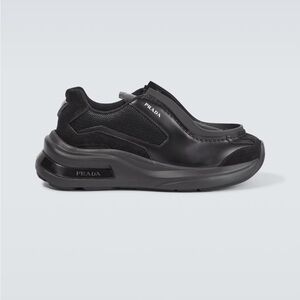 NWT New In Box, Prada Women’s System Leather Black Sneakers size 39, US 9